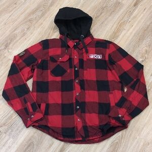 🟥⬛🟥⬛FXR Red and Black Buffalo Plaid Hooded Jacket Men's Medium🟥⬛🟥⬛